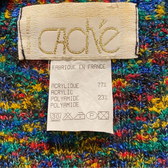 CACHE Multi-Colored Boucle Wrap-Around Sweater Cardigan Size XS - Picture 2 of 15